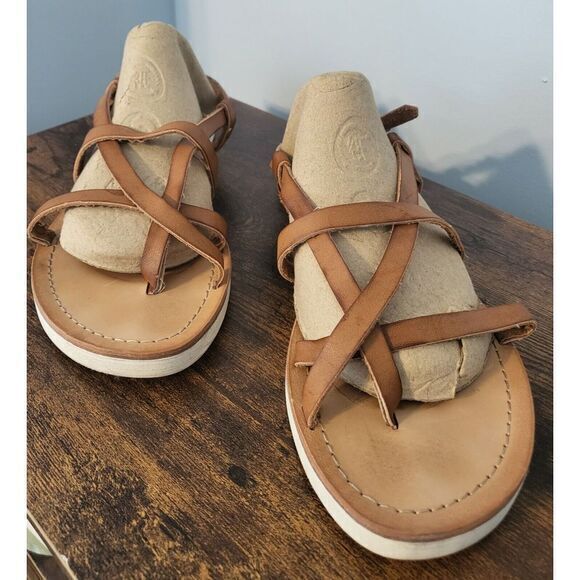 MADDEN GIRL LUDO SANDALS TAN WOMENS 8.5 STRAPPY COLOR‎ DRESSY FLATS - Picture 1 of 8